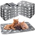 Tudomro 8 Pcs Guinea Pig Fleece Cage Liners, Grey Star, 16 x 24 Inch