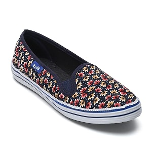 TUFF Womens Canvas Slip-On Sneakers Navy and