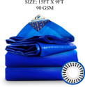 TUFFPAULIN 15FT X 9FT 90 GSM Blue Tarpaulin Tent - For Truck body, Car, Bike, Grain Covers, Pond Liners