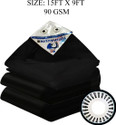 TUFFPAULIN 15FT X 9FT 90 GSM Black Tarpaulin Tent - For Truck body, Car, Bike, Grain Covers, Pond Liners