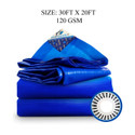 TUFFPAULIN 30FT X 20FT 120 GSM Blue Tarpaulin Tent - For Truck body, Car, Bike, Grain Covers, Pond Liners