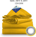 TUFFPAULIN 30FT X 20FT 120 GSM Yellow Tarpaulin Tent - For Truck body, Car, Bike, Grain Covers, Pond Liners (Yellow)
