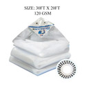 TUFFPAULIN 30FT X 20FT 120 GSM White Tarpaulin Tent - For Truck body, Car, Bike, Grain Covers, Pond Liners (White)