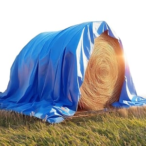 tuffpaulin 50ft x 50ft 200 gsm blue hay covers super heavy duty tarpaulin tirpal tadpatri tharpai thadika reinforced eyelets uv resistant waterproof 6 layer mlcl 3d rib technology-1 no