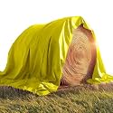 TUFFPAULIN 50FT X 50FT 200 GSM Yellow Hay Covers Super Heavy Duty Tarpaulin Tirpal Tadpatri Tharpai Thadika, Reinforced Eyelets, UV Resistant, Waterproof, 6 Layer MLCL 3D Rib Technology-1 No.