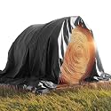 TUFFPAULIN 50FT X 50FT 200 GSM Black Hay Covers Super Heavy Duty Tarpaulin Tirpal Tadpatri Tharpai Thadika, Reinforced Eyelets, UV Resistant, Waterproof, 6 Layer MLCL 3D Rib Technology-1 No.