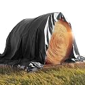TUFFPAULIN 60FT X 40FT 200 GSM Black Hay Covers Super Heavy Duty Tarpaulin Tirpal Tadpatri Tharpai Thadika, Reinforced Eyelets, UV Resistant, Waterproof, 6 Layer MLCL 3D Rib Technology-1 No.
