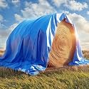 TUFFPAULIN 80FT X 80FT 200 GSM Blue Haycover Super Heavy Duty Tarpaulin Tirpal Tadpatri Tharpai Thadika, Reinforced Eyelets, UV Resistant, Waterproof, 6 Layer MLCL 3D Rib Technology-1 No.
