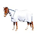 TuffRider Comfy Mesh Combo Neck Fly Sheet | UV Protection Horse Sheet with Neck Cover, 190 Grams Breathable Polyester Mesh - White - 66