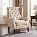 Tufted Wingback Accent Manual Single Lounge Recliner