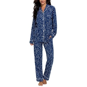 Tugege Pajamas Set Long Sleeve Sleepwear Womens
