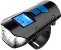TUHI 3 in1USB Rechargeable LED Cycle Light Cycle Speedometer and horn LED Front Light
