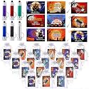 Tujoe 48 Pcs/24 Sets Halloween Party Favors Trick or Treat Flashlight with Happy Card for Halloween Prizes Classroom Favors Party Supplies