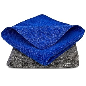 tukzer multi-purpose microfiber cloths gizga ultra-soft absorbent lint amp streak-free cloth for bike car dashboard automobile cleaning polishing washing detailing orange-green 2 pcs 25 x 25 cms