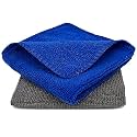 Tukzer Multi-Purpose Microfiber Cloths, Gizga Ultra-Soft Absorbent Lint &amp; Streak-Free Cloth for Bike Car Dashboard Automobile Cleaning Polishing Washing Detailing (Orange-Green| 2 Pcs 25 X 25 cms).