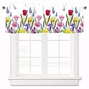 Tulip Floral Curtain Valances for Windows,42x12 Inch