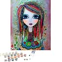 TULIP N TURTLE African Art Diy Acrylic Paint By Number Kit For Kids Beginner Number Painting Kit Diy Canvas Painting By Number Wall Decoration Diy Painting Kit ,Multi-Coloured