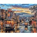 Tram Diy Acrylic Painting By Numbers Kit On Canvas, Paint By Number Kit For Adults Beginner Number Painting Kit Diy Canvas Painting By Numbers.Diy Painting Kit,Multi-Coloured