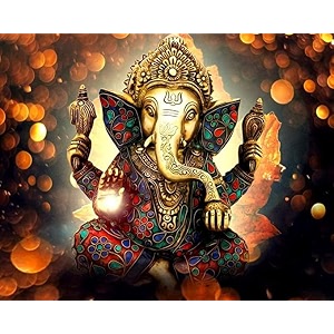 tulip n turtle colourful ganesha diy 5d diamond painting by number kits round drilll diamond painting kit cross stitch pictures arts craft