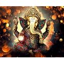 TULIP N TURTLE Colourful Ganesha DIY 5D Diamond Painting by Number Kits Round drilll Diamond Painting kit Cross Stitch Pictures Arts Craft