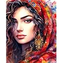 TULIP N TURTLE Enegmatic Eyes Diy Acrylic Paint By Number Kit For Beginner Number Painting Kit Diy Canvas Painting By Number Wall Decoration Diy Painting Kit ,Multi-Coloured