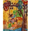 TULIP N TURTLE African Art Diy Acrylic Paint By Number Kit For Kids Beginner Number Painting Kit Diy Canvas Painting By Number Wall Decoration Diy Painting Kit ,Multi-Coloured