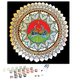 tulip n turtle african art diy acrylic paint by number kit for kids beginner number painting kit diy canvas painting by number wall decoration diy painting kit multi-coloured