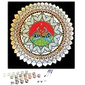 TULIP N TURTLE African Art Diy Acrylic Paint By Number Kit For Kids Beginner Number Painting Kit Diy Canvas Painting By Number Wall Decoration Diy Painting Kit ,Multi-Coloured