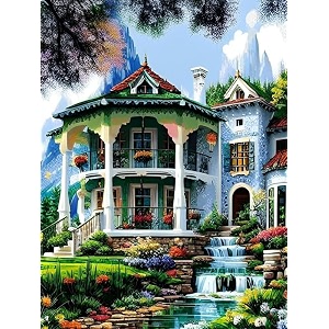 tulip n turtle picturesque diy 5d diamond painting by number kits round dril diamond painting kit cross stitch pictures arts craft