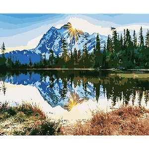 reflection diy acrylic painting by numbers kit on canvas paint by number kit for adults beginner number painting kit diy canvas painting by numbersmulti-coloured