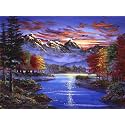 Snow Peak DIY Acrylic Painting by Numbers Kit on Canvas, Paint by Number Kit for Adults Beginner Number Painting kit DIY Canvas Painting by Numbers.DIY Painting kit for Adults