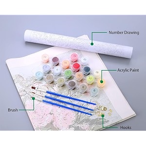 stream diy acrylic painting by numbers kit on canvas paint by number kit for adults beginner number painting kit diy canvas painting by numbersdiy painting kit for adults multicolor