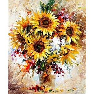 tulip n turtle sunflower diy 5d diamond painting by number kits round dril diamond painting kit cross stitch pictures arts craft