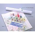 Water Mill Diy Acrylic Painting By Numbers Kit On Canvas, Paint By Number Kit For Adults Beginner Number Painting Kit Diy Canvas Painting By Numbers,Multi-Coloured