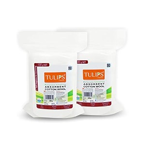tulips 100gm absorbent soft cotton woolroll for makeup remover beauty adult amp baby care disposable cotton pack of 2