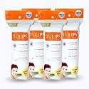 Tulips 50 Round Facial Cotton Pads in a Ziplock Bag (Pack of 4)