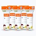 TULIPS 50 Round Facial Cotton Pads in a Ziplock Bag; Pack of 5; 100% Pure Soft Cotton; Best for Applying &amp; Removing Makeup; Safe for Sensitive Skin