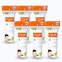 Tulips 50 Round Facial Cotton Pads in a Ziplock Bag (Pack of 6); Made from 100% Pure Soft Cotton, Best for Applying &amp; Removing Makeup, safe for sensitive Skin