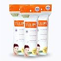 Tulips 50 Round Facial Cotton Pads ; Made from 100% Pure Soft Cotton, Best for Applying &amp; Removing Makeup, Pre makeup cleansing, safe for sensitive Skin