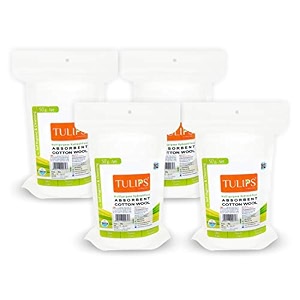 tulips absorbent soft cotton woolroll for makeup remover beauty adult amp baby care disposable cotton 50gm pack of 4
