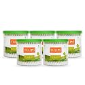 TULIPS Cotton Ear Buds/Swabs (pack of 5) with White PAPER Sticks (200/400 Tips) in a Jar