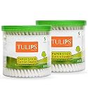 TULIPS Cotton Ear Buds/Swabs (pack of 2) with White PAPER Sticks (200/400 Tips) in a Jar
