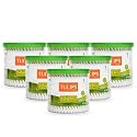 TULIPS Cotton Ear Buds/Swabs (pack of 6), with White PAPER Sticks (200/400 Tips) in a Jar