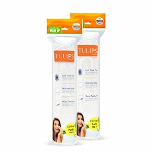 tulips round facial multipurpose cotton pads 200 pc for makeup remover face cleaning eyes makeup remover i apply cleansing water amp toner nail polish remover best for bay care amp clenliness