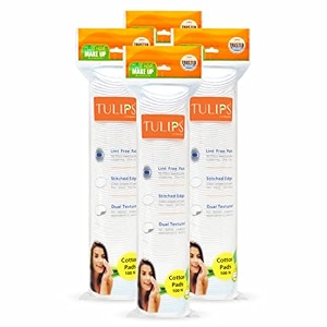 tulips round cotton pads 100 pcs pack of 4 in a ziplock bag eyes amp face makeup removal face cleansing i use with micellar water rose water toner