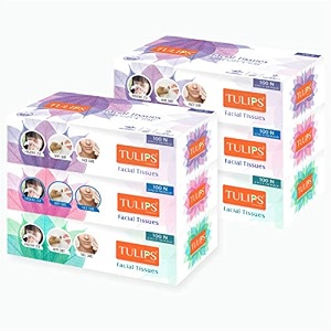 tulips facialcar tissue paper  super soft amp 100 pure 2-ply x 100 pulls  highly absorbent durable amp travel-friendly tissue for home car amp office pack of 6