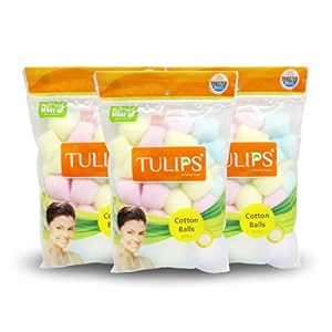 tulips multicolor cotton balls 50 pieces - pack of 3