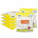 TULIPS Premium Cotton Ear Buds/Swabs with white PAPER Sticks 80 Stick (Pack of 6)
