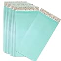 TULMAN Self-Seal Business Catalogue Envelope Courier Cover Cloth Lined Courier Document Pouch Bag for Invitation and Post Cover Paper Envelopes,Ledger Green 10 Pcs (11 X 5)