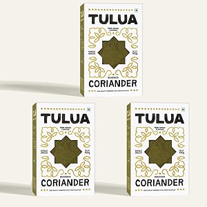 tulua coriander premium powder dhaniya - 100gm each pack of 3  naturally processed and grounded with natural oils  100 natural and organic  made with freshest coriander seeds